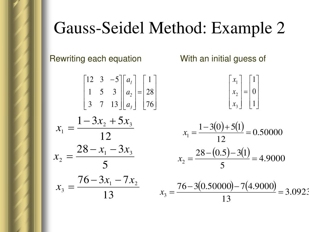 gauss seidel iteration method